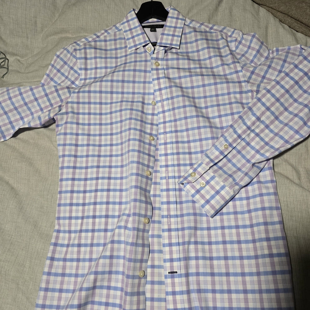 Men's Checkered Shirt - Blue and White